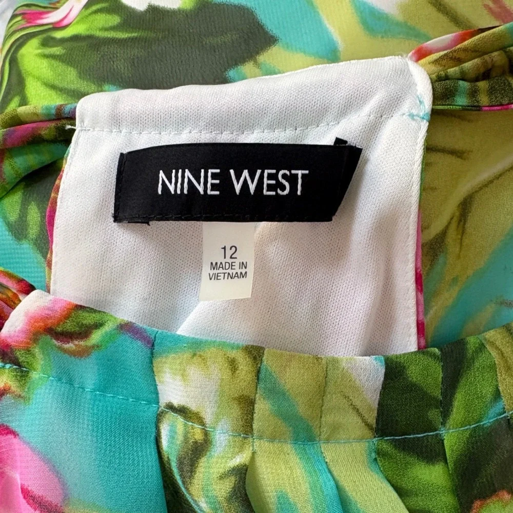 NWT Nine West Tropical Floral Halter Maxi Dress Womens Size 12 - Picture 9 of 12